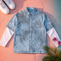Vintage Blue Plaid Shirt