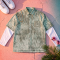 Vintage Gray Green Plaid Shirt